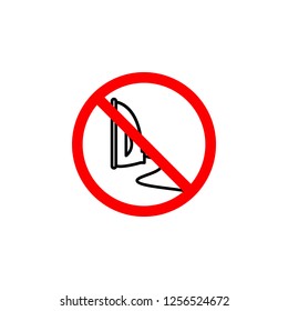 Forbidden to iron icon on white background can be used for web, logo, mobile app, UI, UX 