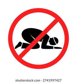 Forbidden Islamic Prayer Vector Symbol for Regulatory Signage