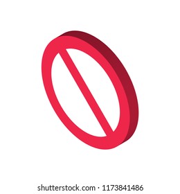 Forbidden isometric left top view 3D icon