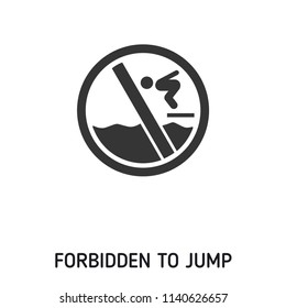 Forbidden To Jump creative icon. Simple element illustration. Forbidden To Jump concept symbol design from beach icon collection. Can be used for web, mobile and print. web design, apps, software