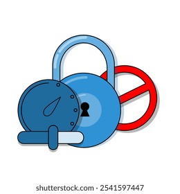 Icono de Vector de clave prohibido. ilustración de notificación de navegación peligrosa. Vector plano. eps 1