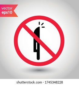Forbidden knife Prohibited Warning, caution, attention, restriction label danger. DO not use Knife vector icon. Knife flat sign design. No Knife symbol pictogram