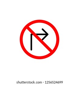 Forbidden left icon on white background can be used for web, logo, mobile app, UI, UX 