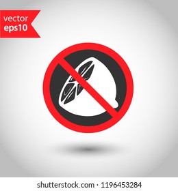 Forbidden lemon icon. No fruit vector sign. Prohibited fruits vector icon. Warning, caution, attention, restriction. 
 EPS 10 flat symbol.