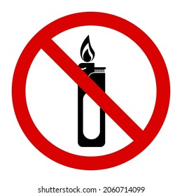 Prohibido iluminar una ilustración vectorial de diseño de signo de coincidencia
