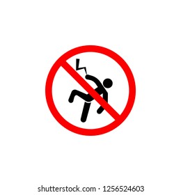 Forbidden lightning icon on white background can be used for web, logo, mobile app, UI, UX 