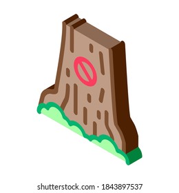forbidden logging tree icon vector. isometric forbidden logging tree sign. color isolated symbol illustration