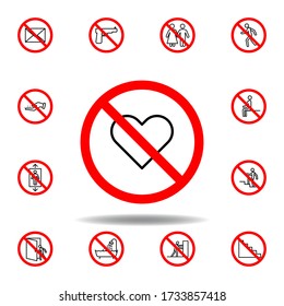 Forbidden love, heart icon. set can be used for web, logo, mobile app, UI, UX