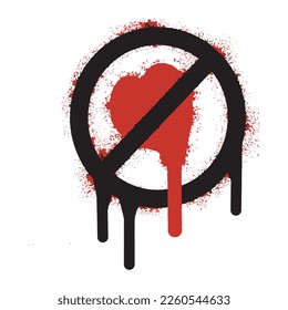 Forbidden love icon graffiti with spray paint