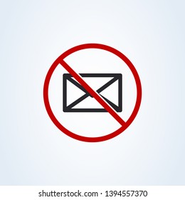 Forbidden mailing. Do not send message flat style. Vector illustration icon isolated on white background.