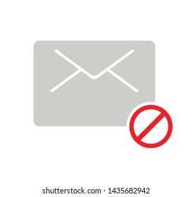 Forbidden mailing icon. Do not send message vector