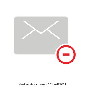 Forbidden mailing icon. Do not send message vector