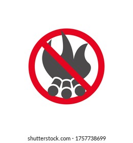 Verboten, ein Feuerzeichen zu machen.Vektorgrafik.