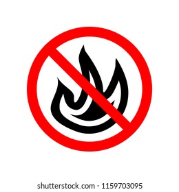 forbidden make fire icon. Element of prohibited sign for mobile concept and web apps. Sign of forbidden make fire icon can be used for web and mobile
