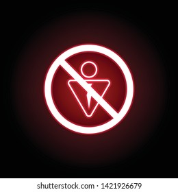 Forbidden man icon in red neon style. Can be used for web, logo, mobile app, UI, UX 
