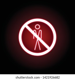 Forbidden man icon in red neon style. Can be used for web, logo, mobile app, UI, UX 