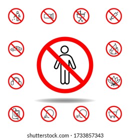 Forbidden man icon. set can be used for web, logo, mobile app, UI, UX