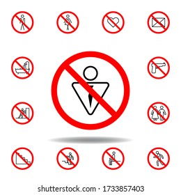 Forbidden man icon. set can be used for web, logo, mobile app, UI, UX