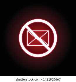 Forbidden message icon in red neon style. Can be used for web, logo, mobile app, UI, UX 