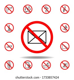 Icono de mensaje prohibido. set se puede usar para web, logo, aplicación móvil, UI, UX