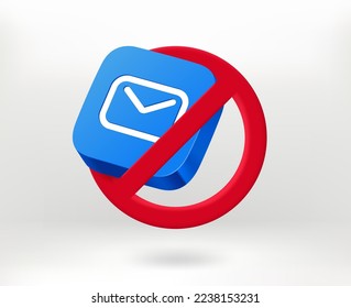 Forbidden messengers sign. 3d vector illustration
