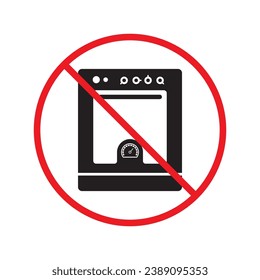 Forbidden Microwave vector icon. Prohibited Warning, caution, attention, restriction label danger.  Do not use Microwave flat sign design. Microwave symbol pictogram UX UI