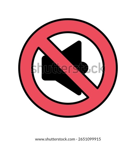 forbidden mute sound volume icon vector illustration