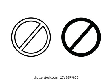 Forbidden No Entry Sign Icon - Outline and Solid Prohibited Symbol Vector