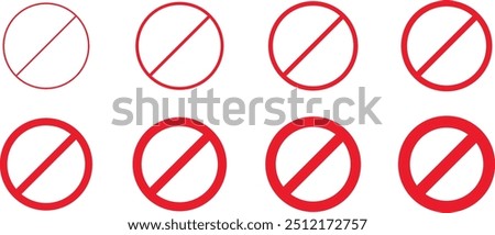 forbidden no parking icon set. road street signs. forbidden icon. prohibited mark. red Not Allowed stop sign, Prohibition sign or stop sign illustration design