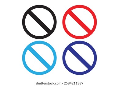 forbidden no sign icon vector silhouette isolated in white background