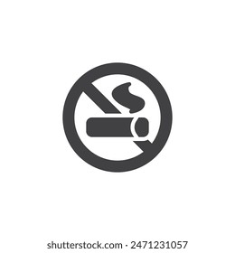 Forbidden no smoking vector icon. filled flat sign for mobile concept and web design. No Smoking Sign glyph icon. Symbol, logo illustration. Vector graphics