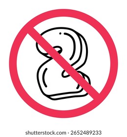 Forbidden number 2 sign. No number two symbol. Vector illustration design elements