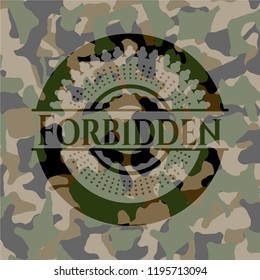 Forbidden on camouflaged pattern