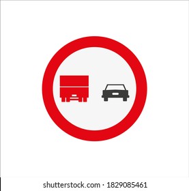 Forbidden overtaking traffic signs icons. illustration for web and mobile design.