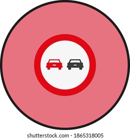 Forbidden overtaking traffic signs icons. illustration for web and mobile design.
