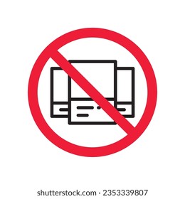 Forbidden pantone vector icon. Warning, caution, attention, restriction, label, ban, danger. No pantone flat sign design pictogram symbol. No swatch pantone color icon