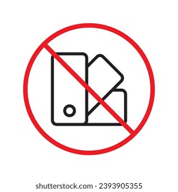 Icono vectorial de pantone prohibido. Advertencia, precaución, atención, restricción, etiqueta, prohibición, peligro. No hay símbolo de pictograma de diseño de señas planas pantone. No hay ningún icono de color pantanoso UX UI