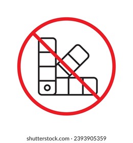 Forbidden pantone vector icon. Warning, caution, attention, restriction, label, ban, danger. No pantone flat sign design pictogram symbol. No swatch pantone color icon UX UI