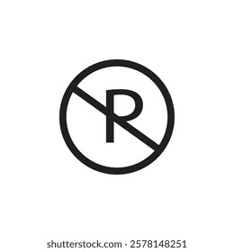 forbidden to parking icon design template