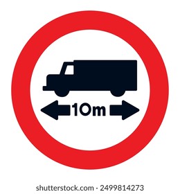 Forbidden to pass to all the vehicles whose maximum length, including the load, exceeds the one indicated in the sign.