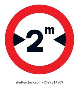 Forbidden to pass to all the vehicles whose maximum width, including the load, exceeds the one indicated in the sign.