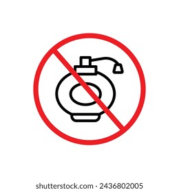 Forbidden Perfume Sign Line Icon. Fragrance Restriction icon in outline and solid flat style.