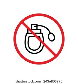 Forbidden Perfume Sign Vector Line Icon Illustration.