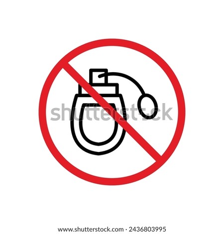 Forbidden Perfume Sign Vector Line Icon Illustration.
