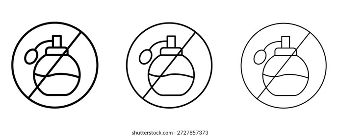 Forbidden perfume sign vector Logo Design Template. Editable Stroke graphics.