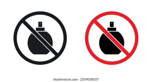 Forbidden perfume sign vectors in black and colored version