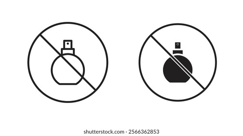 Forbidden perfume signs in line stroke and flat versions