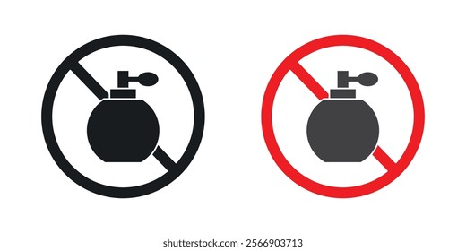 Forbidden perfume signs set in black and colored