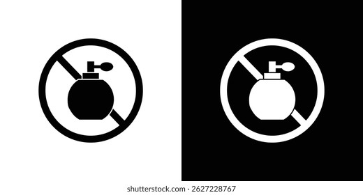 Forbidden perfume signs vector, solid illustration, pictogram