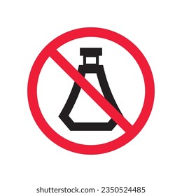 Forbidden perfume vector icon. Warning, caution, attention, restriction, label, ban, danger. No scent flat sign design pictogram symbol. No perfume icon